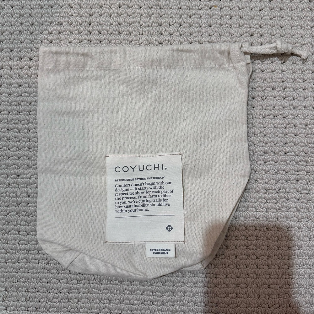 COYUCHI Natural Organic Cotton Drawstring Bag Pouch